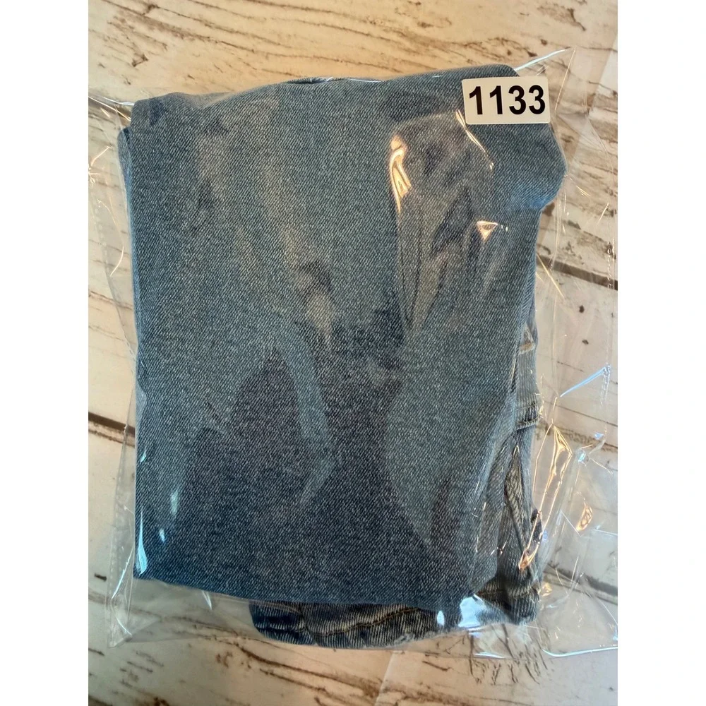 Zara High Waisted Skinny Jeans Medium Wash Blue Ripped Knee Size 4 USA 26 MEX